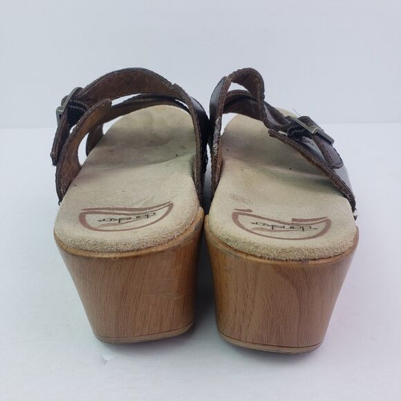Dansko Dark Brown Leather Sandals - Picture 6 of 10